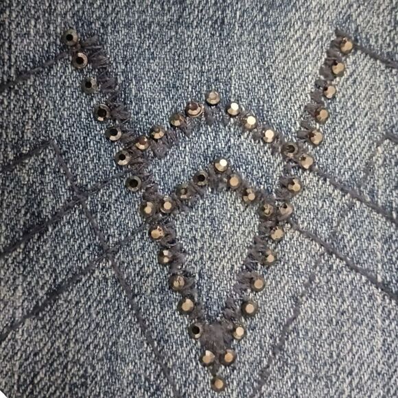 7 For All Mankind A Pocket Jeans 30 NEW Rhinestones Bootcut Low Rise Y2K Stretch - Picture 4 of 16
